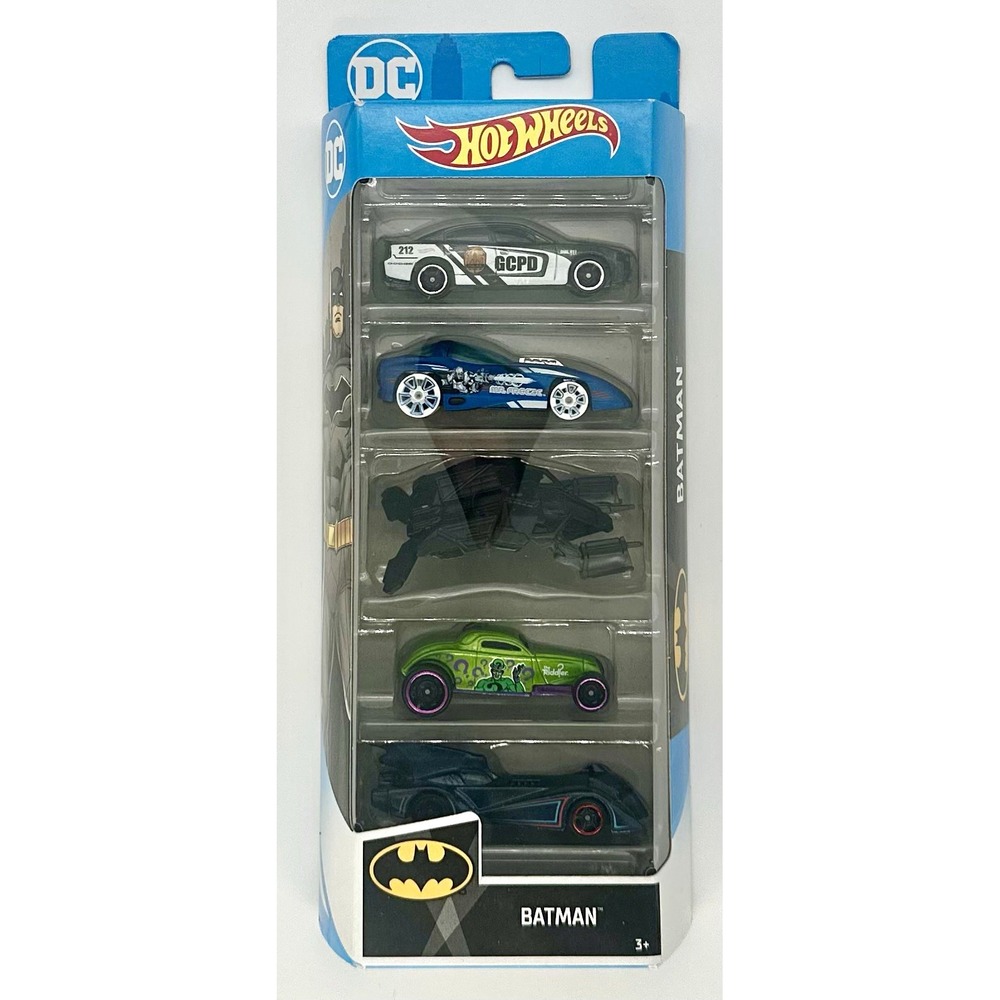Hot Wheels DC Batman 5-Pack Batmobile The Bat Riddler Mr. Freeze GCPD 1:64